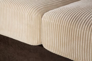 Cuba 4-seters Venstrevendt L-formet Sjeselongsofa i Manchester/Kunstlær inkl. Pynteputer - Brun / Beige - Møbler - Sofaer - Sofaer med sjeselong - 4 seters sofa med divan