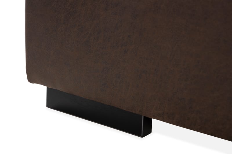Cuba 4-seters Venstrevendt L-formet Sjeselongsofa i Manchester/Kunstlær inkl. Pynteputer - Brun / Beige - Møbler - Sofaer - Sofaer med sjeselong - 4 seters sofa med divan