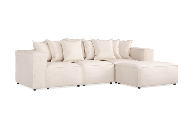 Cubo 4-seters Dyp Modulsofa med Divan i Stoff - Beige - Møbler - Sofaer - Sofaer med sjeselong - 3 seters sofa med divan