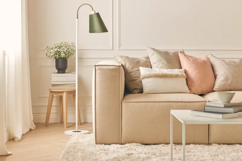 Cubo 4-seters Dyp Modulsofa med Divan i Stoff - Beige - Møbler - Sofaer - Sofaer med sjeselong - 3 seters sofa med divan