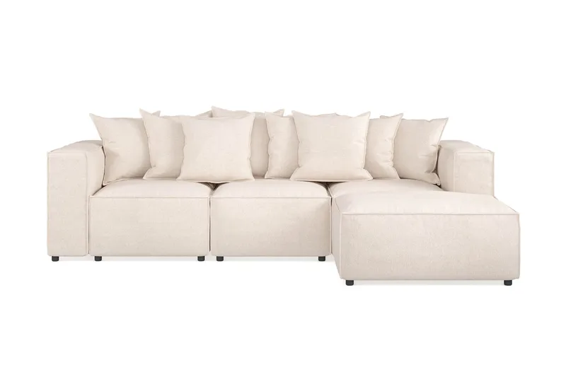 Cubo 4-seters Dyp Modulsofa med Divan i Stoff, Beige