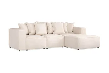 Cubo 4-seters Dyp Modulsofa med Divan i Stoff - Beige - Møbler - Sofaer - Sofaer med sjeselong - 3 seters sofa med divan