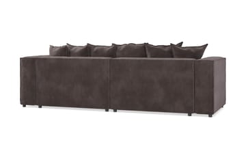 Cubo 4-seters L-formet Dyp Modulsofa med Divan i Fløyel - Mørk grå - Møbler - Sofaer - Sofaer med sjeselong