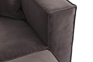 Cubo 4-seters L-formet Dyp Modulsofa med Divan i Fløyel - Mørk grå - Møbler - Sofaer - Sofaer med sjeselong