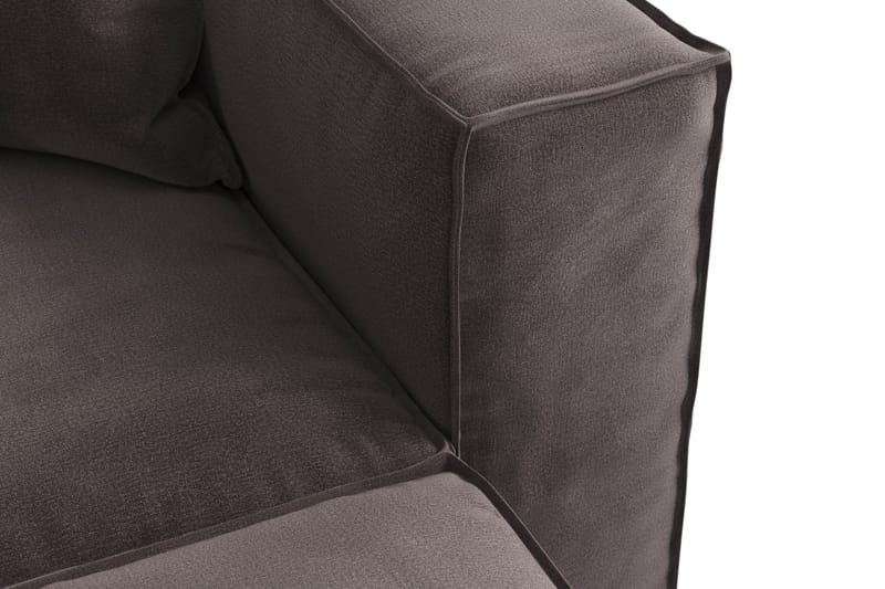 Cubo 4-seters L-formet Dyp Modulsofa med Divan i Fløyel - Mørk grå - Møbler - Sofaer - Sofaer med sjeselong