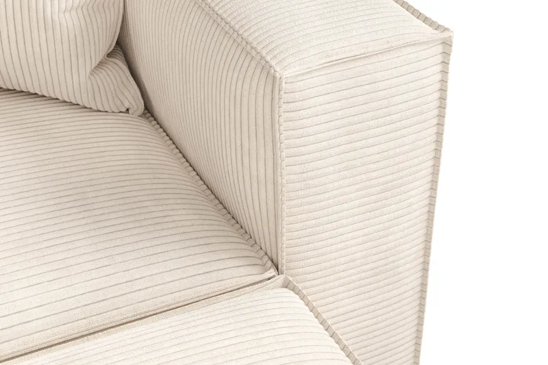 Cubo 4-seters L-formet Dyp Modulsofa med Divan i Manchester - Beige - Møbler - Sofaer - Sofaer med sjeselong