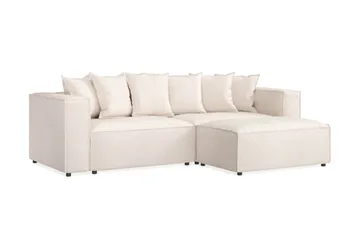 Cubo 4-seters L-formet Dyp Modulsofa med Divan i Stoff - Beige - Møbler - Sofaer - Sofaer med sjeselong