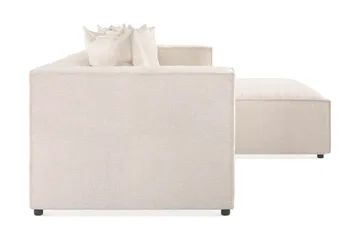 Cubo 4-seters L-formet Dyp Modulsofa med Divan i Stoff - Beige - Møbler - Sofaer - Sofaer med sjeselong