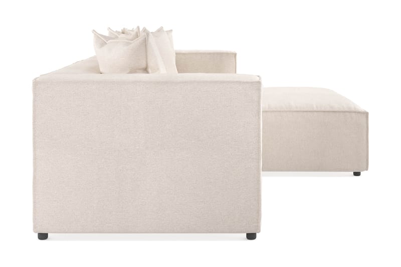 Cubo 4-seters L-formet Dyp Modulsofa med Divan i Stoff - Beige - Møbler - Sofaer - Sofaer med sjeselong