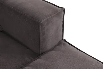 Cubo 4-seters Vendbar L-formet Dyp Modulsofa med Divan i Fløyel - Mørk grå - Møbler - Sofaer - Sofaer med sjeselong - 3 seters sofa med divan