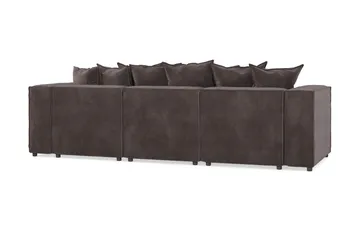Cubo 4-seters Vendbar L-formet Dyp Modulsofa med Divan i Fløyel - Mørk grå - Møbler - Sofaer - Sofaer med sjeselong - 3 seters sofa med divan