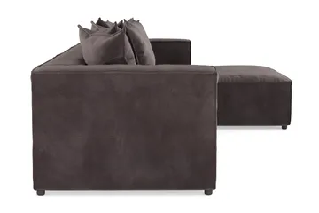 Cubo 4-seters Vendbar L-formet Dyp Modulsofa med Divan i Fløyel - Mørk grå - Møbler - Sofaer - Sofaer med sjeselong - 3 seters sofa med divan