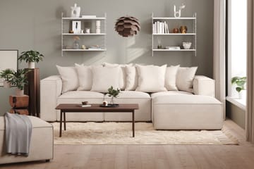 Cubo 4-seters Vendbar L-formet Dyp Modulsofa med Divan i Manchester - Beige - Møbler - Sofaer - Sofaer med sjeselong - 3 seters sofa med divan