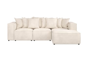Cubo 4-seters Vendbar L-formet Dyp Modulsofa med Divan i Manchester - Beige - Møbler - Sofaer - Sofaer med sjeselong - 3 seters sofa med divan