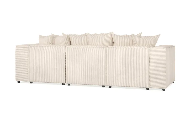 Cubo 4-seters Vendbar L-formet Dyp Modulsofa med Divan i Manchester - Beige - Møbler - Sofaer - Sofaer med sjeselong - 3 seters sofa med divan
