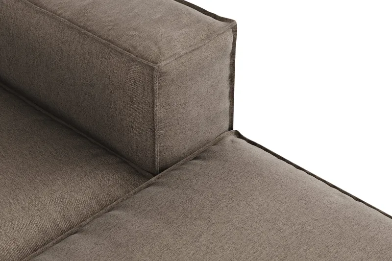 Cubo 4-seters Vendbar L-formet Dyp Modulsofa med Divan i Stoff - Grå - Møbler - Sofaer - Sofaer med sjeselong - 3 seters sofa med divan