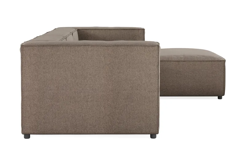 Cubo 4-seters Vendbar L-formet Dyp Modulsofa med Divan i Stoff - Grå - Møbler - Sofaer - Sofaer med sjeselong - 3 seters sofa med divan