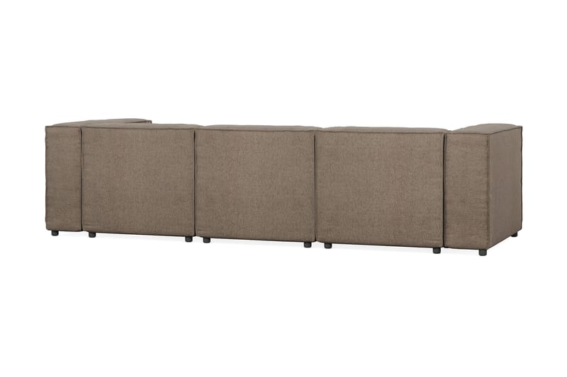 Cubo 4-seters Vendbar L-formet Dyp Modulsofa med Divan i Stoff - Grå - Møbler - Sofaer - Sofaer med sjeselong - 3 seters sofa med divan