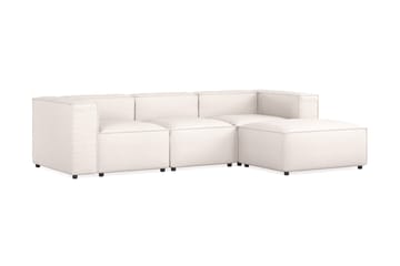 Cubo 4-seters Vendbar L-formet Dyp Modulsofa med Divan i Stoff - Hvit - Møbler - Sofaer - Sofaer med sjeselong - 3 seters sofa med divan