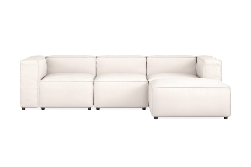 Cubo 4-seters Vendbar L-formet Dyp Modulsofa med Divan i Stoff - Hvit - Møbler - Sofaer - Sofaer med sjeselong - 3 seters sofa med divan