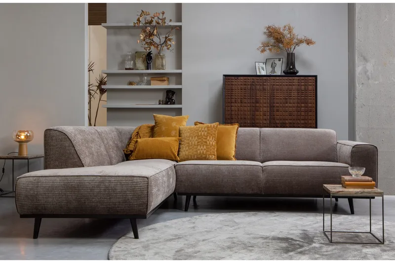 Deansh 3-seters Sofa med Sjeselong Venstre - Taupe - Møbler - Sofaer - Sofaer med sjeselong - 4 seters sofa med divan