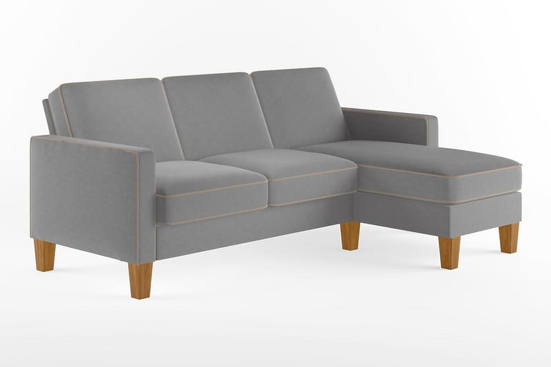 Divansofa Bowen Grå - Novogratz - 3 seters sofa med divan - Sofaer med sjeselong