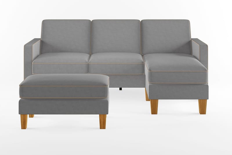 Divansofa Bowen Grå - Novogratz - 3 seters sofa med divan - Sofaer med sjeselong