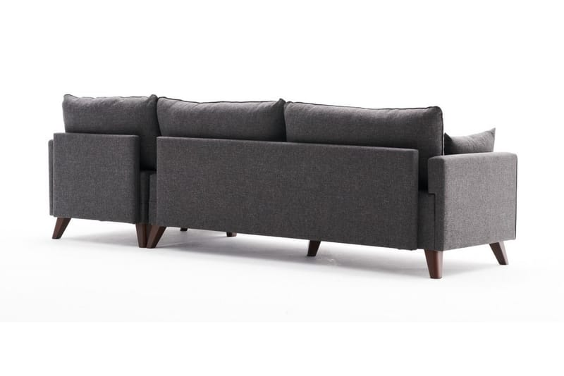 Divansofa Burundi Høyre - Antrasitt/Brun - 4 seters sofa med divan - Sofaer med sjeselong