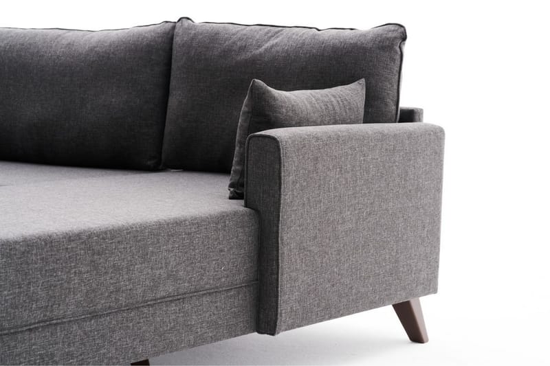 Divansofa Burundi Høyre - Antrasitt/Brun - 4 seters sofa med divan - Sofaer med sjeselong