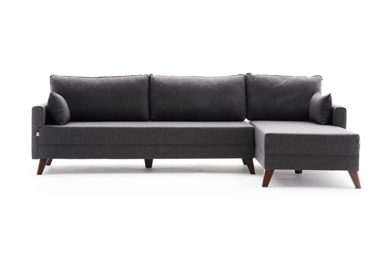 Divansofa Burundi Høyre - Antrasitt/Brun - 4 seters sofa med divan - Sofaer med sjeselong