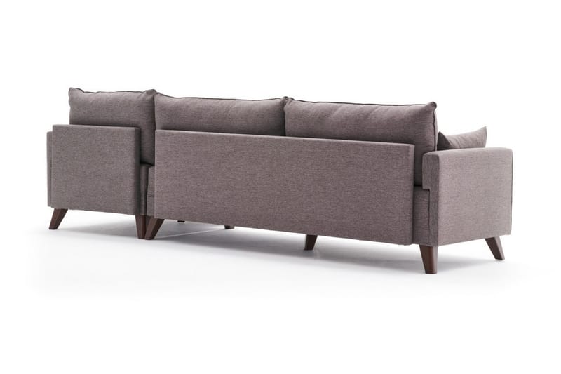 Divansofa Burundi Höger - Brun - 4 seters sofa med divan - Sofaer med sjeselong