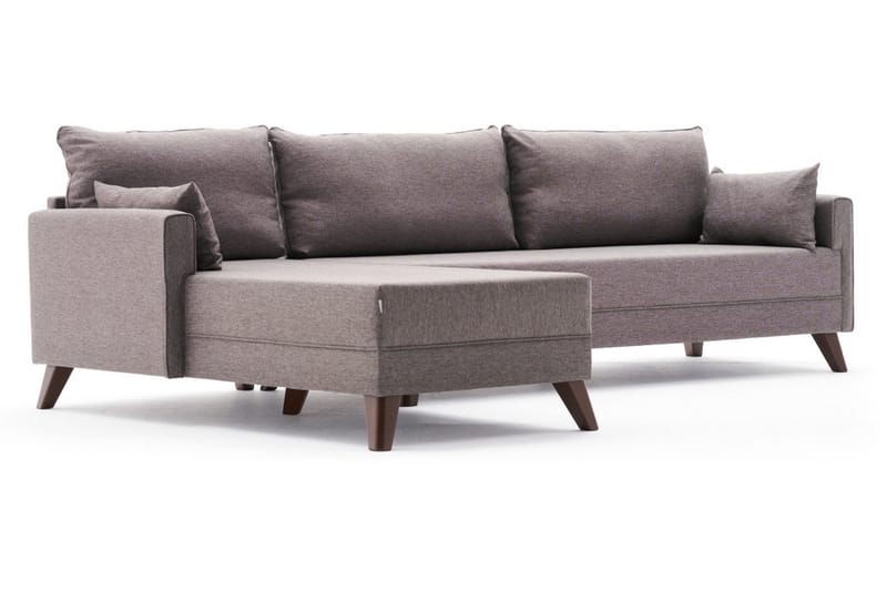 Divansofa Burundi Venstre - Brun - 4 seters sofa med divan - Sofaer med sjeselong