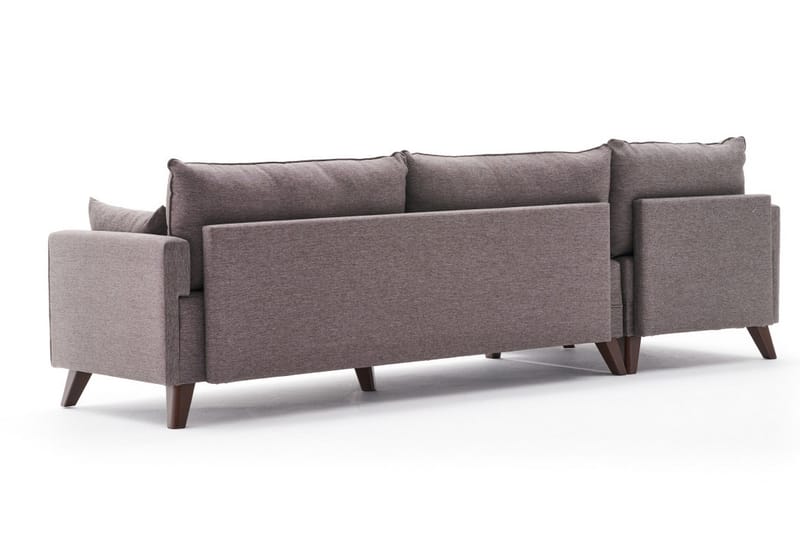 Divansofa Burundi Venstre - Brun - 4 seters sofa med divan - Sofaer med sjeselong