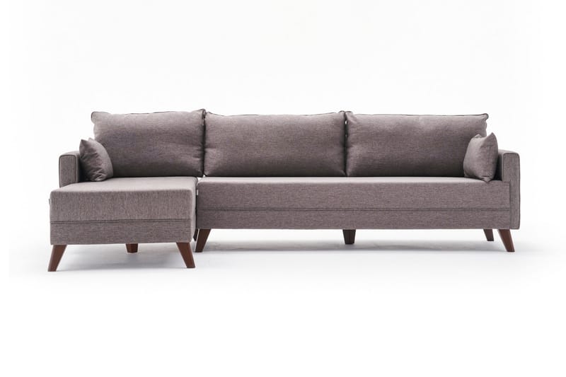 Divansofa Burundi Venstre - Brun - 4 seters sofa med divan - Sofaer med sjeselong