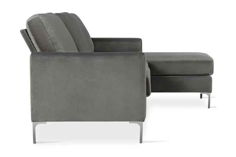 Divansofa Chapman Grå/Fløyel - Novogratz - 3 seters sofa med divan - Sofaer med sjeselong