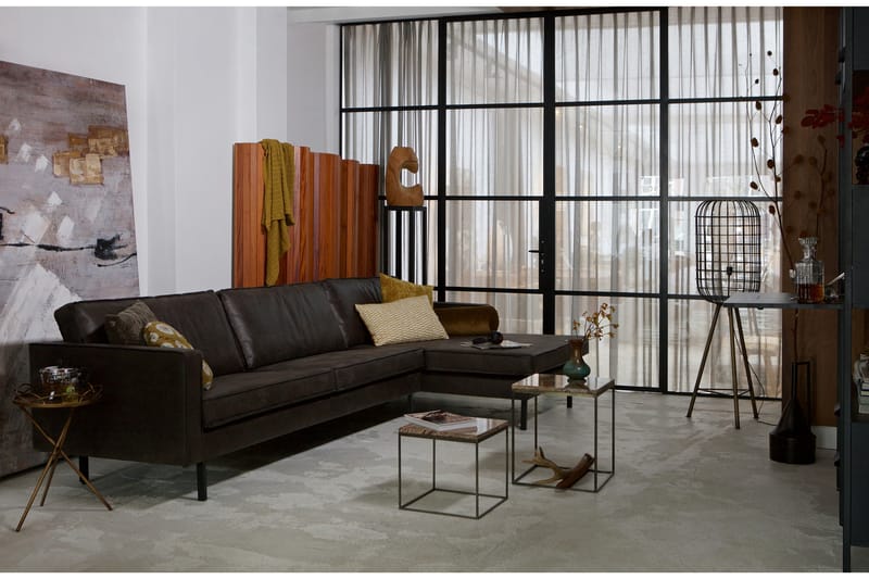 Divansofa Dotty Høyre - Svart - Møbler - Sofaer - Sofaer med sjeselong - 3 seters sofa med divan