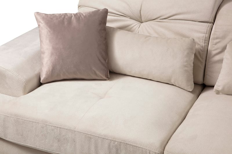 Divansofa Höger - Beige / Svart - 4 seters sofa med divan - Sofaer med sjeselong