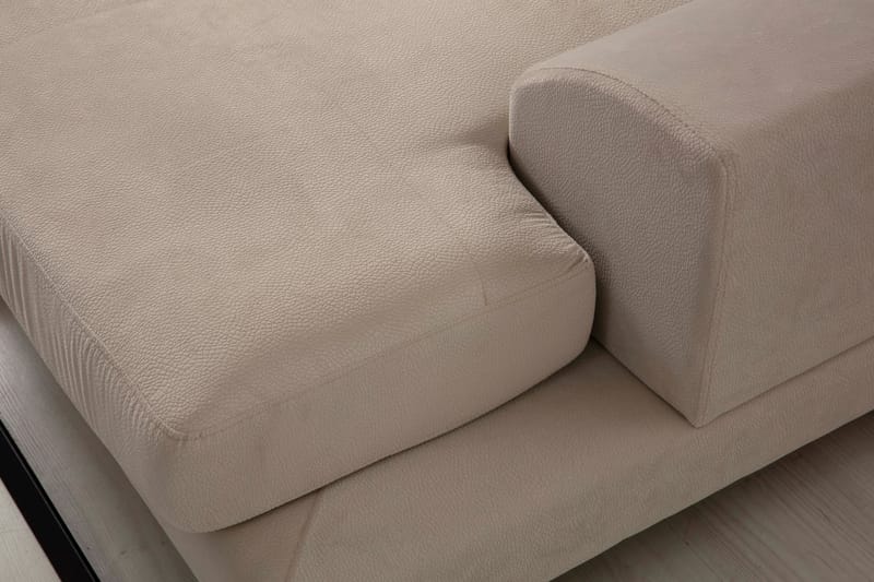 Divansofa Höger - Beige / Svart - 4 seters sofa med divan - Sofaer med sjeselong