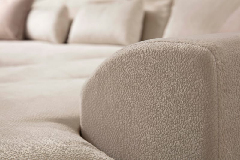 Divansofa Höger - Beige / Svart - Møbler - Sofaer - Sofaer med sjeselong - 4 seters sofa med divan