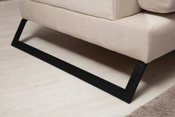Divansofa Höger - Beige / Svart - Møbler - Sofaer - Sofaer med sjeselong - 4 seters sofa med divan