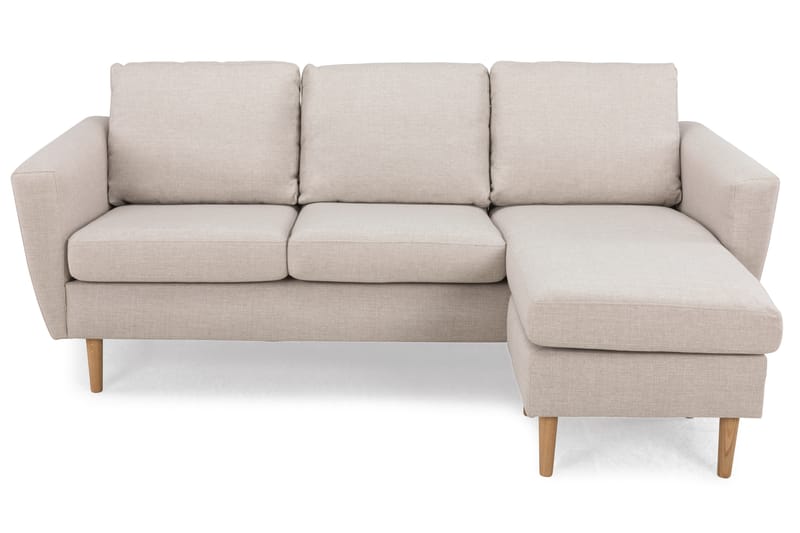 Divansofa Hudson 3-seter Høyre - Beige - 3 seters sofa med divan - Sofaer med sjeselong