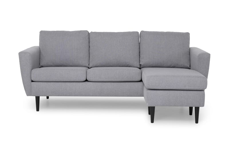 Divansofa Hudson 3-seter Venstre - Lysgrå|Svart - 3 seters sofa med divan - Sofaer med sjeselong