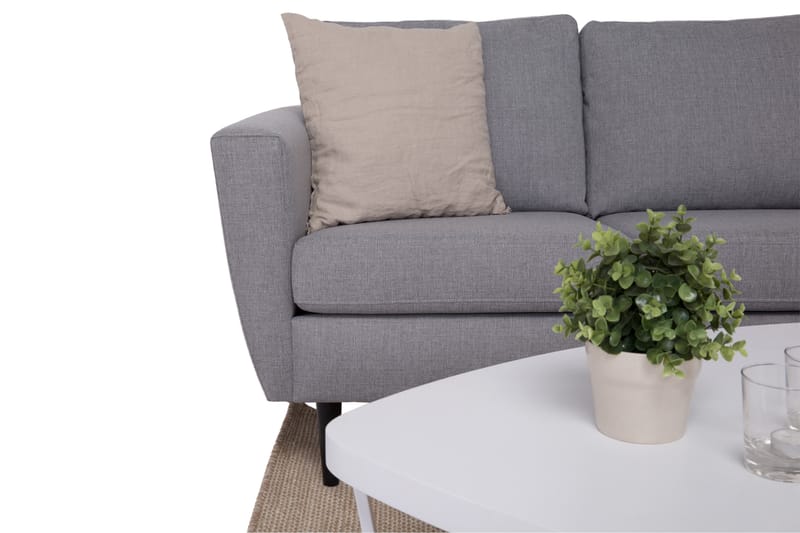 Divansofa Hudson 3-seter Venstre - Lysgrå|Svart - 3 seters sofa med divan - Sofaer med sjeselong