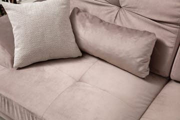 Divansofa Janavia Venstre - Beige / Svart - Møbler - Sofaer - Sofaer med sjeselong - 4 seters sofa med divan