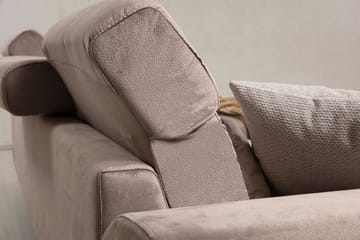 Divansofa Janavia Venstre - Beige / Svart - Møbler - Sofaer - Sofaer med sjeselong - 4 seters sofa med divan