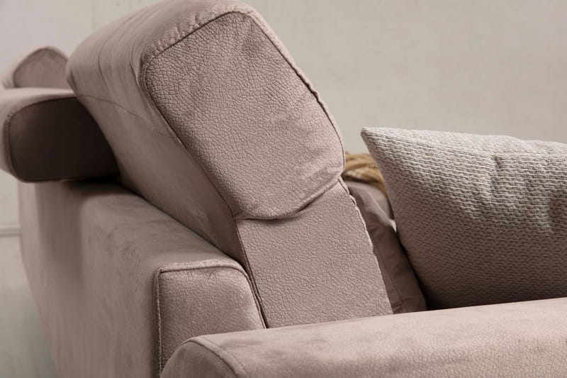 Divansofa Janavia Venstre - Beige / Svart - Møbler - Sofaer - Sofaer med sjeselong - 4 seters sofa med divan