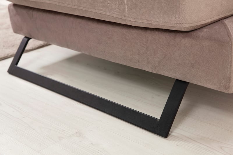 Divansofa Janavia Venstre - Beige / Svart - Møbler - Sofaer - Sofaer med sjeselong - 4 seters sofa med divan