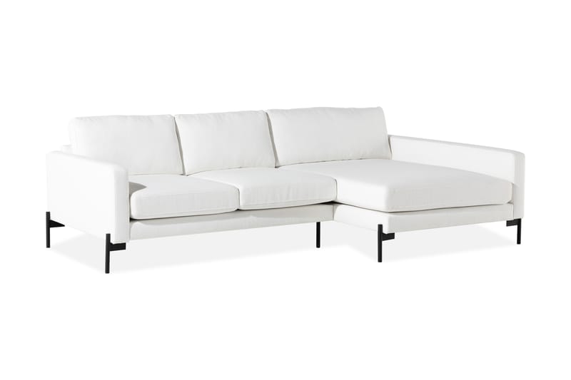 Divansofa Ljuvlig Høyre - Hvit - 4 seters sofa med divan - Sofaer med sjeselong