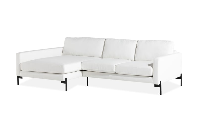 Divansofa Ljuvlig Venstre - Hvit - 4 seters sofa med divan - Sofaer med sjeselong