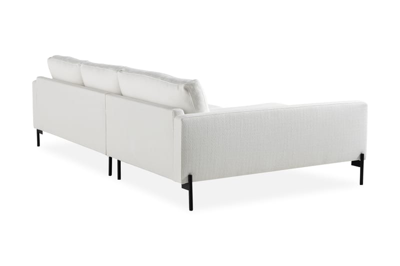 Divansofa Ljuvlig Venstre - Hvit - 4 seters sofa med divan - Sofaer med sjeselong